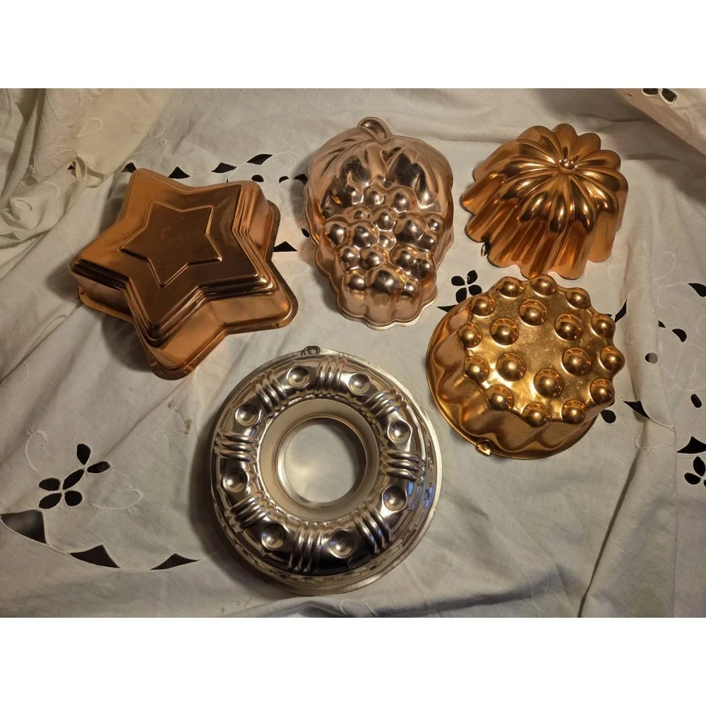 Vintage Copper Molds - Lot Of 5